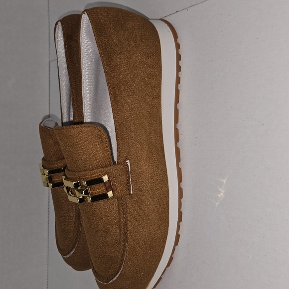 SHEIN Brown and Gold Flats Moccasin-Style Loafers - Picture 4 of 11